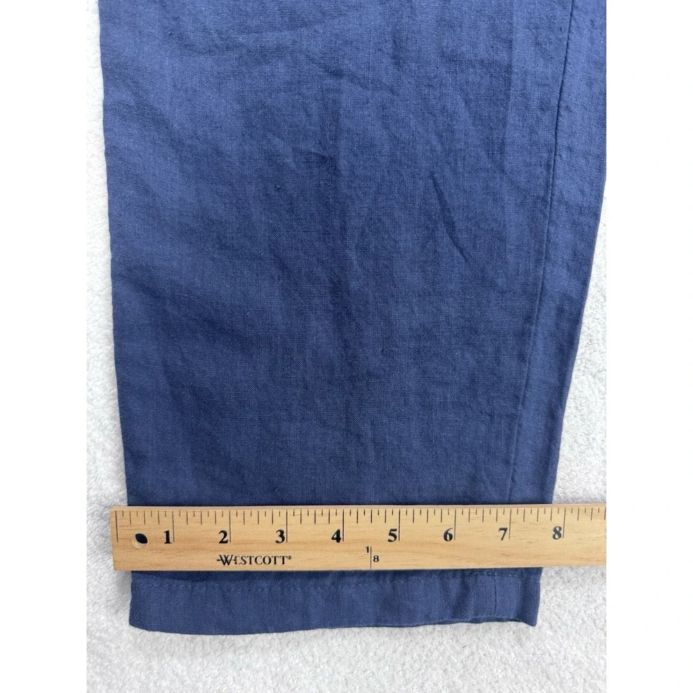 Mango MNG Sustainable Oyster Trouser‎ Men 38 Slim Fit Pants Linen Blue NWT